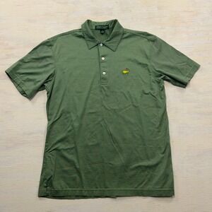Amen Corner Polo Shirt Masters Logo Pima Cotton Striped Green Mens Size M